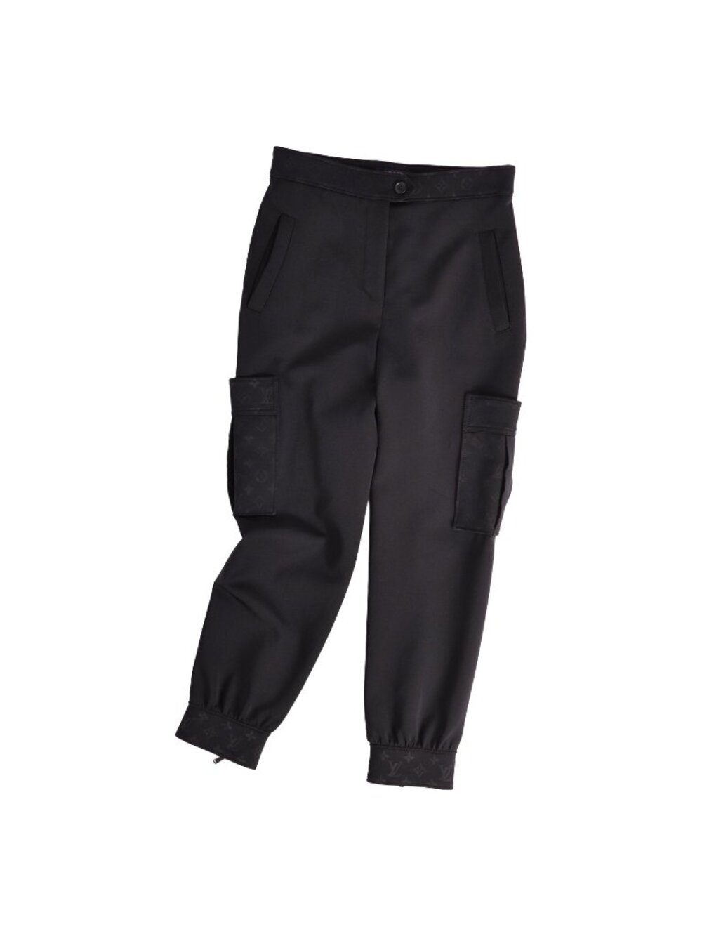 Louis Vuitton Long Pants Easy Monogram Jersey Nylon Black 40